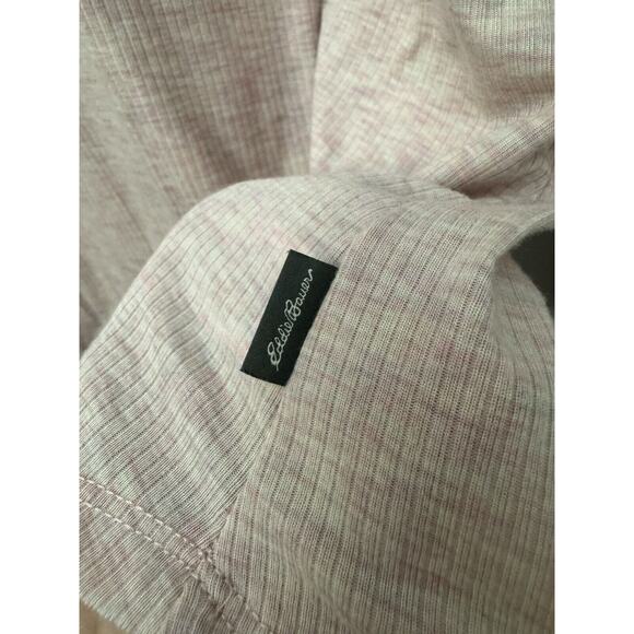 Eddie Bauer Sleepwear Womens Top Henley Scoop Waffle Knit Long Sleeve Gray M - Picture 5 of 6